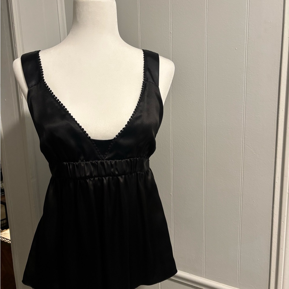 Elegant Black Satin Top